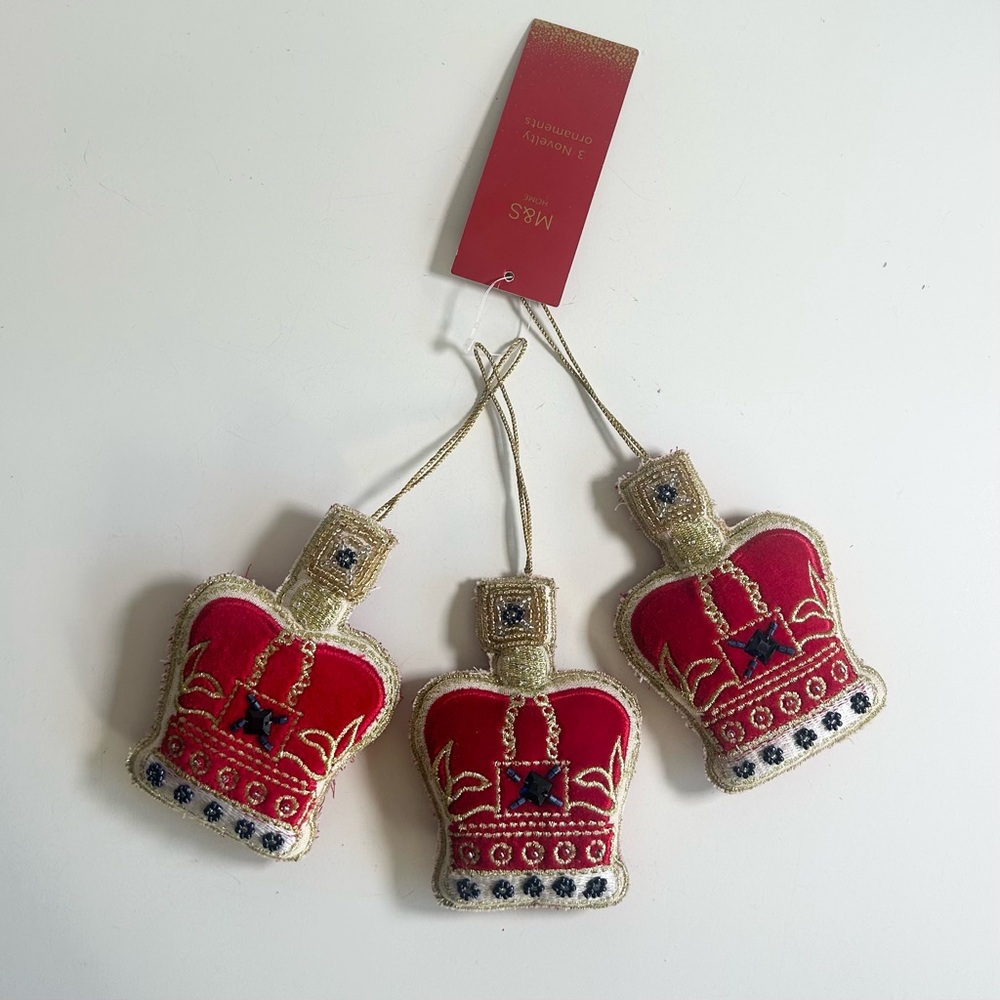 Marks & Spencer Beaded Crown Christmas Ornaments